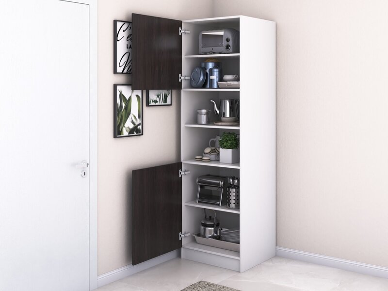 Soldat bucatarie Bella 60 cm, M13, culoare wenge / alb